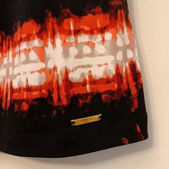 Calvin Klein sleeveless multi colored blouse. Length 24” Size S. Keyhole back - Picture 2 of 7